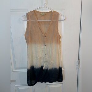 Anthropologie Stark X Size S Cotton Draped Dip-Tye Dye Tank Top